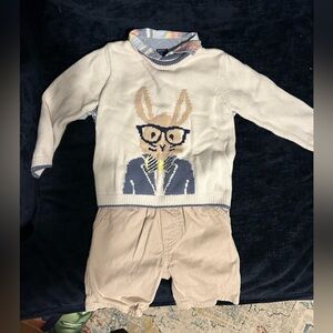 Toddler Boy 3T Easter Outfit Bunny Glasses Nautica Wonder Nation